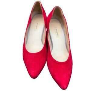 Paul Green Red Suede Block Heel Pumps